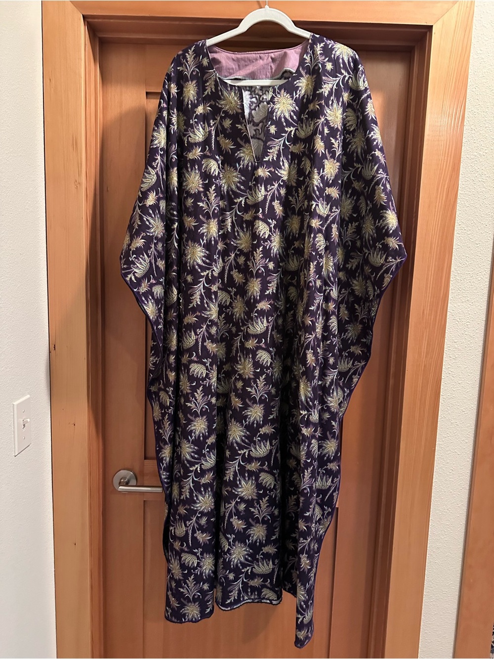 Purple Floral Pattern Caftan